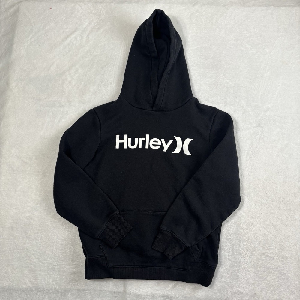 Hurley Black Pullover‎ Long Sleeve Fleece Hoodie Boys Youth Large